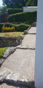 path down to gardens and lawns - limestone